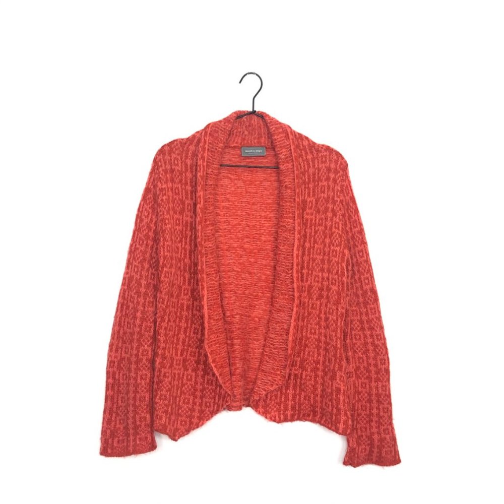 Wooden Ships Open Front Cardigan Sweater, Red, Wool Mohair Blend, Women's S/M